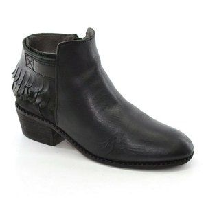H by Hudson Black Leather Kiltie Booties Ankle Boots 38